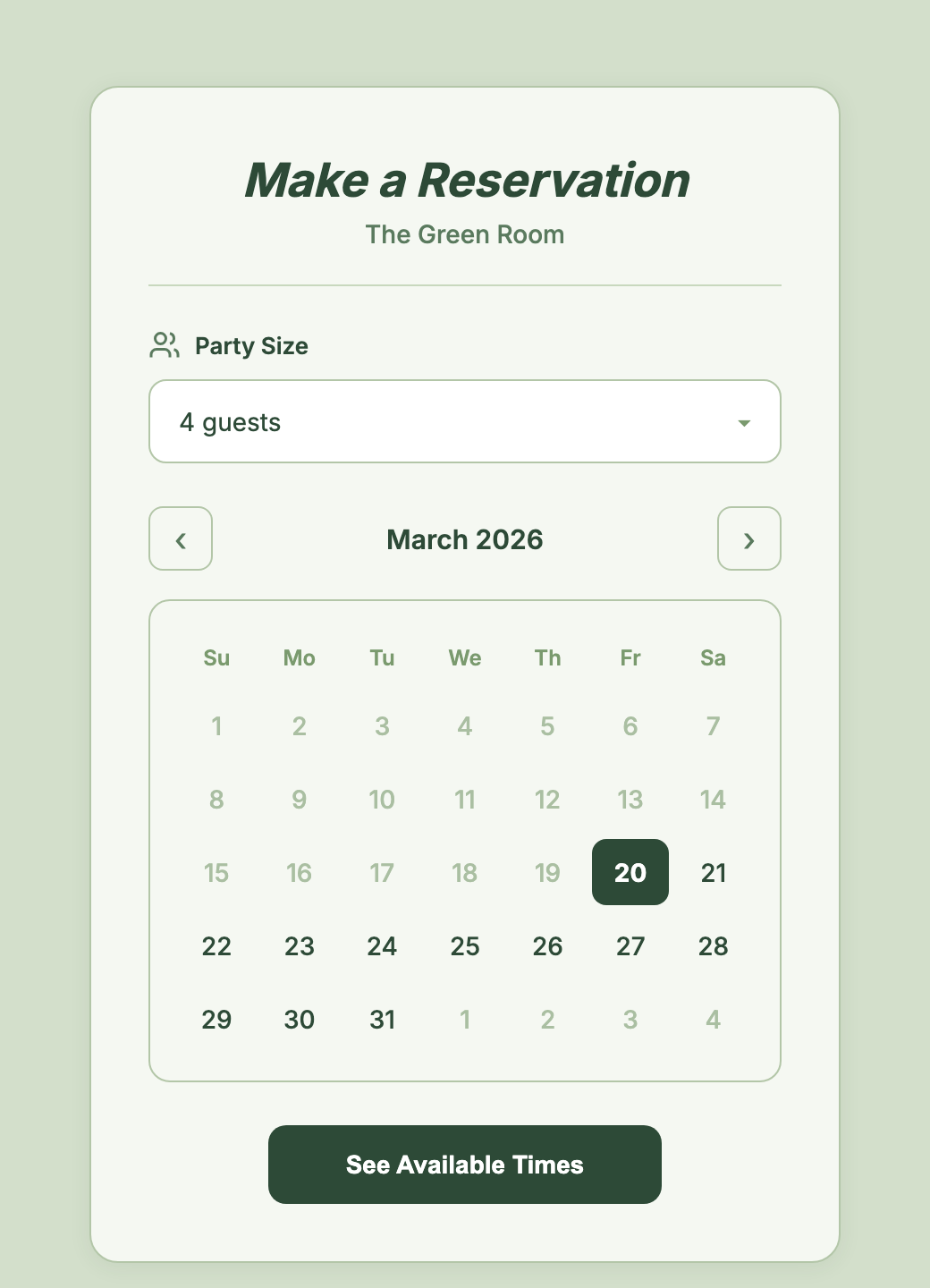 Seatly booking widget with custom restaurant branding